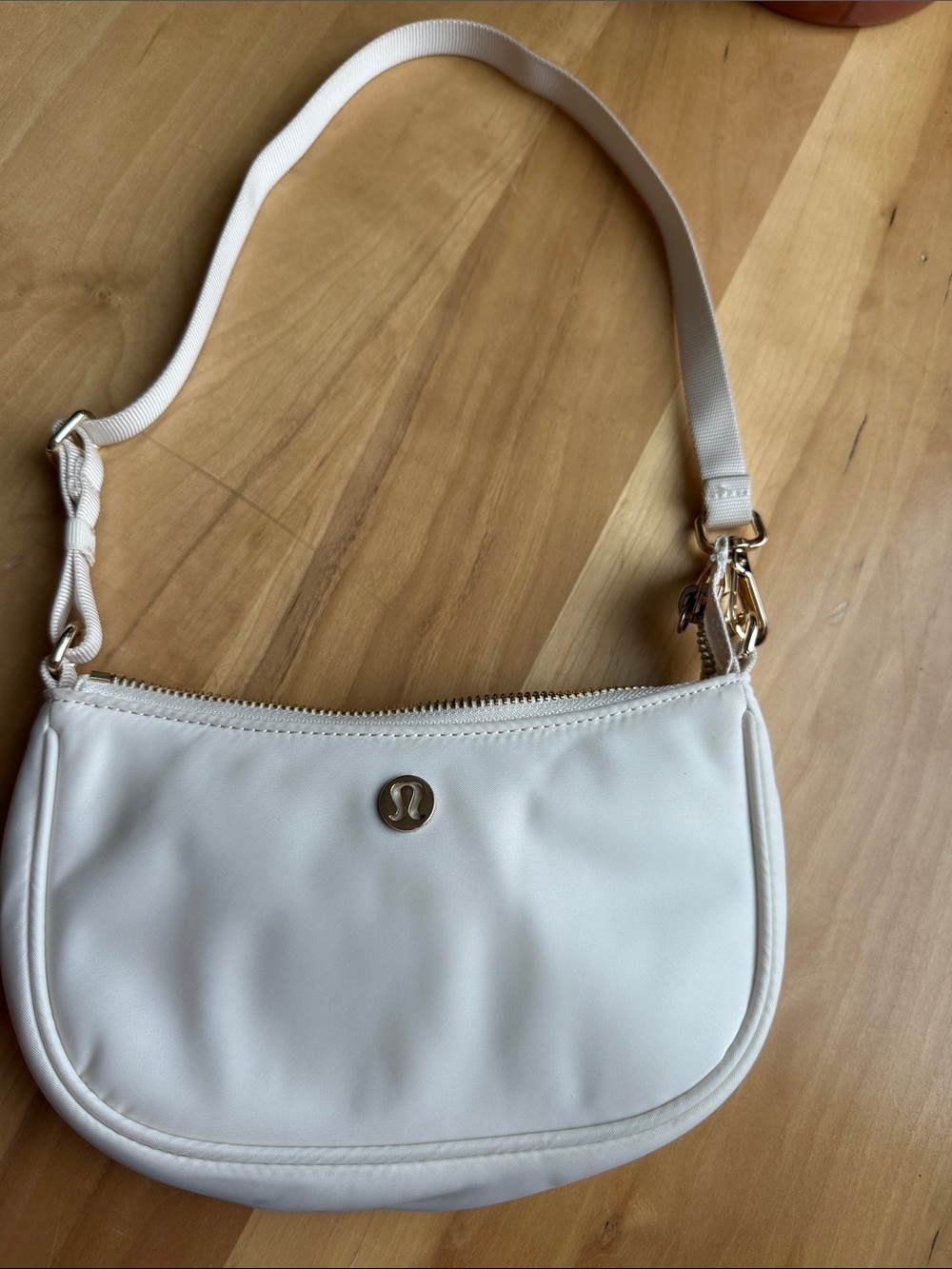 lululemon athletica Cream Shoulder Bag with Gold Hardware